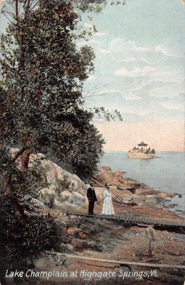 Highgate Springs Vermont Lake Champlain Waterfront Antique Postcard K98990