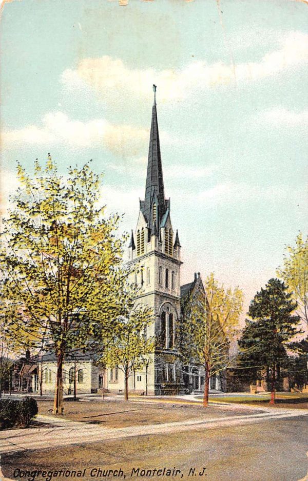 Montclair New Jersey Congregational Church Antique Postcard K98998