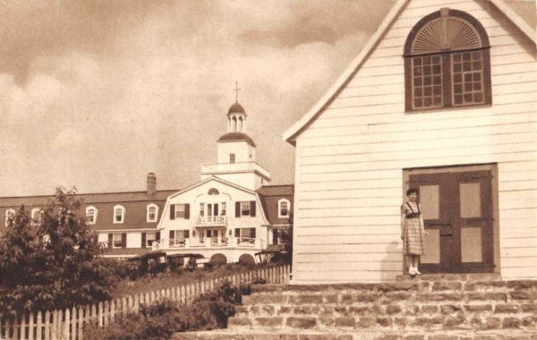 Tadoussac Quebec Canada Old Church Street View Antique Postcard K99041
