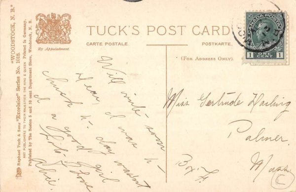 Woodstock New Brunswick Canada Birdseye View Of City Antique Postcard K99050 - Image 2