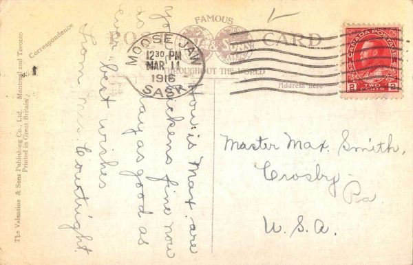 Moose Jaw Saskatchewan Canada Aquatic Club Antique Postcard K99053 - Image 2