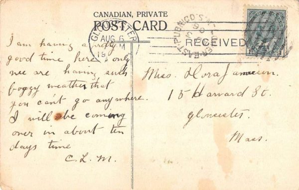 Yarmouth Nova Scotia Canada William Street Scene Antique Postcard K99054 - Image 2
