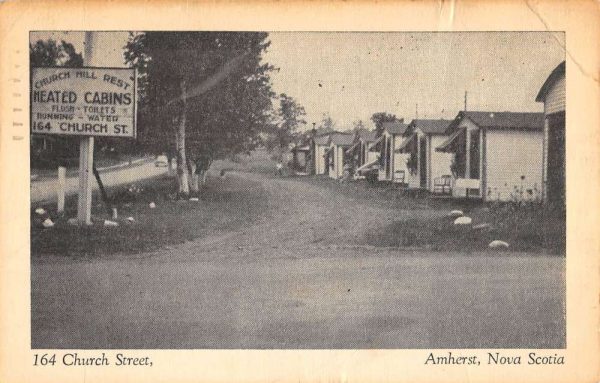 Amherst Nova Scotia Canada Church Street Scene Antique Postcard K99059