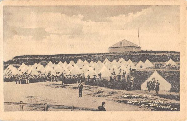 Prescott Ontario Canada Fort Wellington Tents Antique Postcard K99064