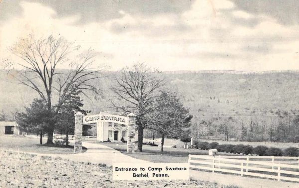 Bethel Pennsylvania birds eye view entrance to Camp Swatara vintage pc Z49155