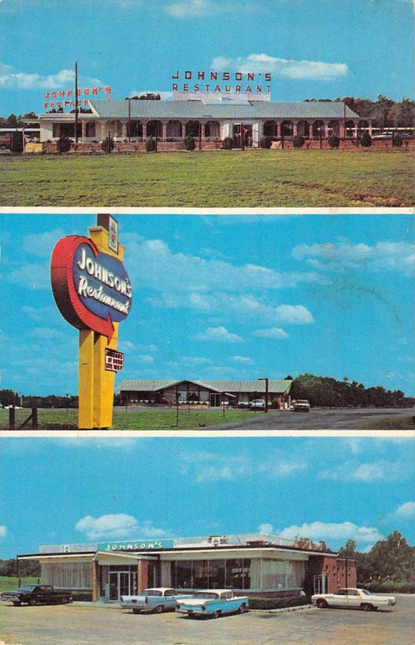 Lumberton North Carolina Johnsons Restaurant Multiview Vintage Postcard K99099