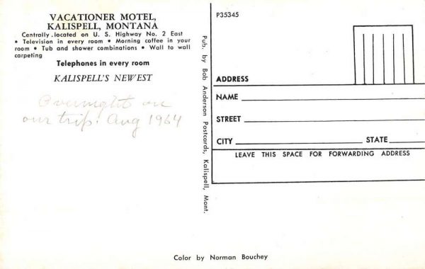 Kalispell Montana Vacationer Motel Street View Vintage Postcard K99144 - Image 2