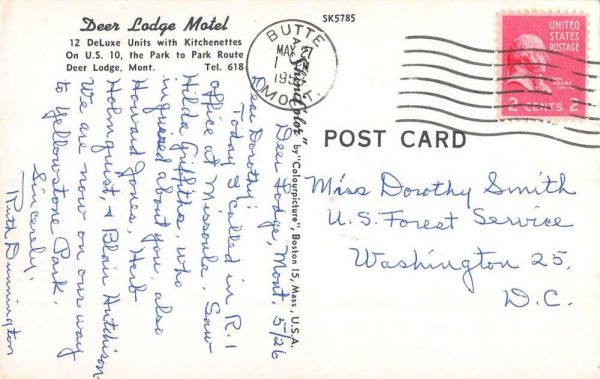 Deer Lodge Montana Motel Street View Vintage Postcard K99156 - Image 2