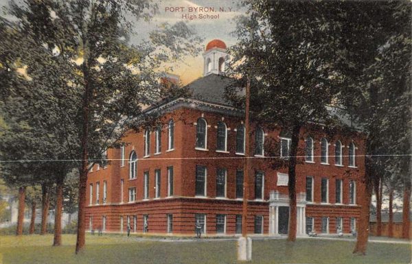 Port Byron New York High School Street View Antique Postcard K99335