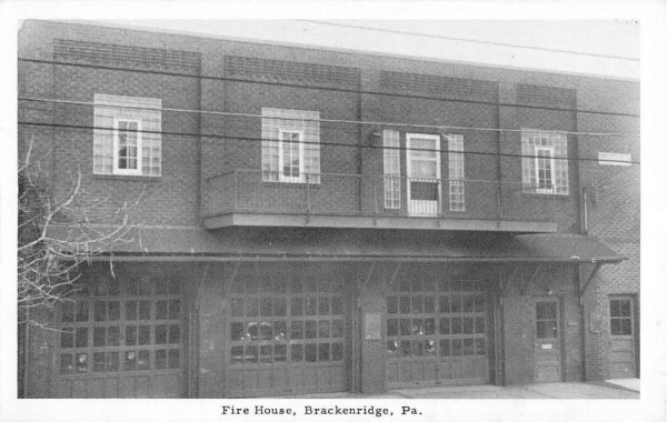 Brackenridge Pennsylvania Fire House Street View Antique Postcard K99399