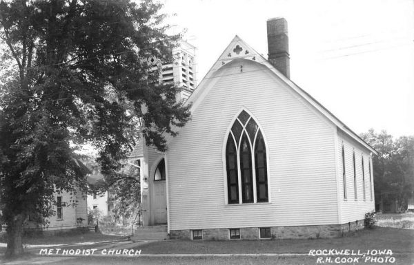 Rockwell Iowa Methodist Church Real Photo Antique Postcard K99447