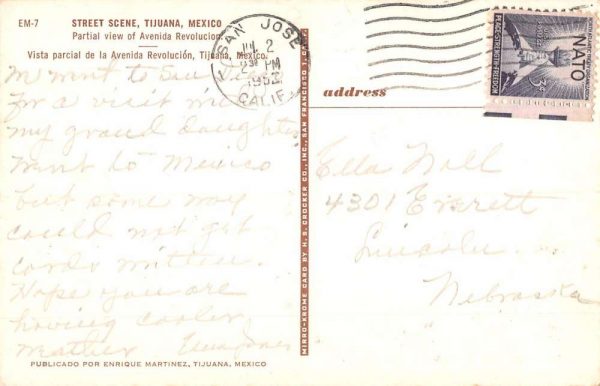 Tijuana Mexico Street Scene Store Fronts Vintage Postcard K99609 - Image 2