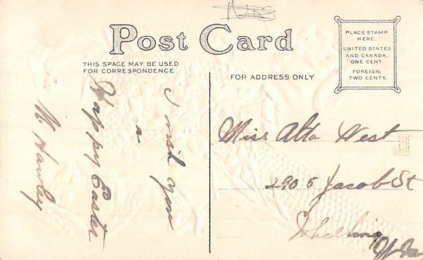 Easter Greeting Angel Cherub Cross Religious Flowers Antique Postcard K99692 - Image 2