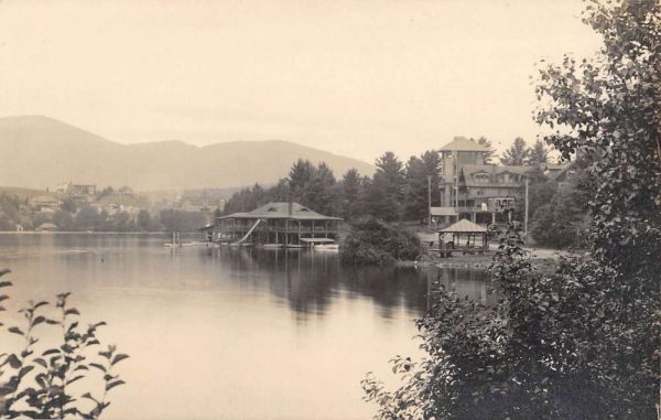 Lake Placid New York Scenic Waterfront View Real Photo Antique Postcard K99719