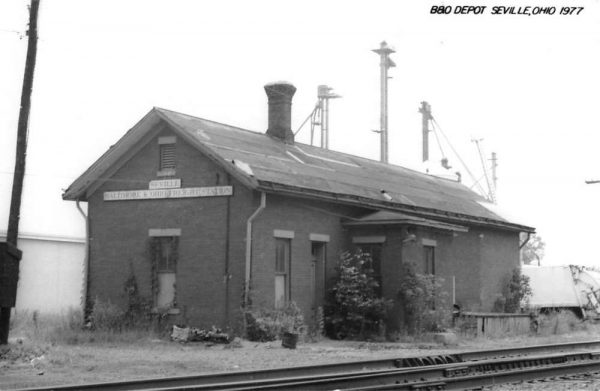 Seville Ohio B And O Railroad Depot Real Photo Antique Postcard K99898