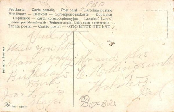 Brownsville Indiana Flower Glitter Greeting Antique Postcard K100150 - Image 2