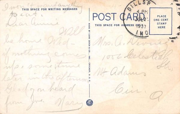 Dillsboro Indiana Sanitarium Dining Room Lobby Antique Postcard K100170 - Image 2