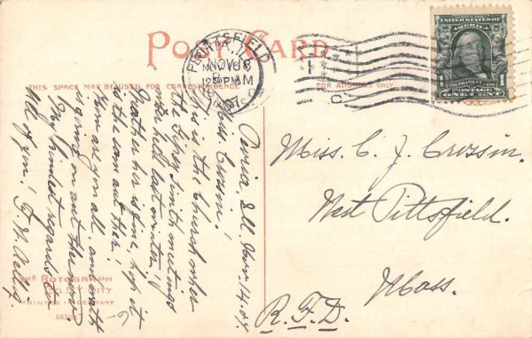 Peoria Illinois First Congregational Church Street View Antique Postcard K100206 - Image 2