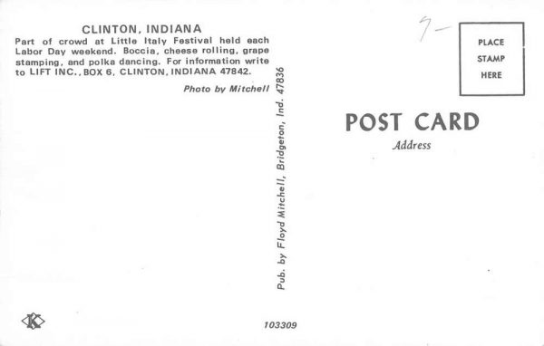 Clinton Indiana Little Italy Festival Gas Station Vintage Postcard K100208 - Image 2