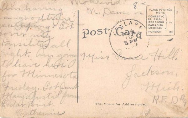 Fox Lake Wisconsin High School Street View Antique Postcard K100233 - Image 2
