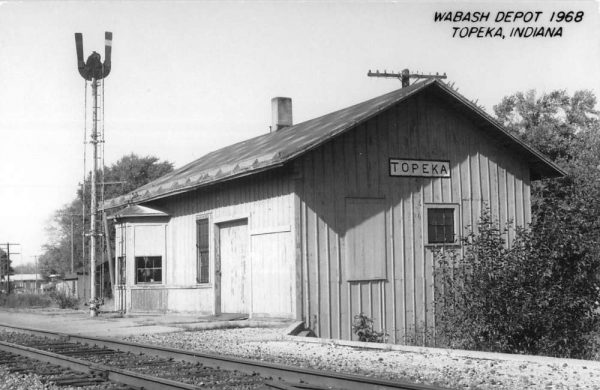 Topeka Indiana Wabash Railroad Depot Real Photo Vintage Postcard K100255