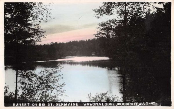 Woodruff Wisconsin Wawona Lodge Tinted Real Photo Antique Postcard K100294