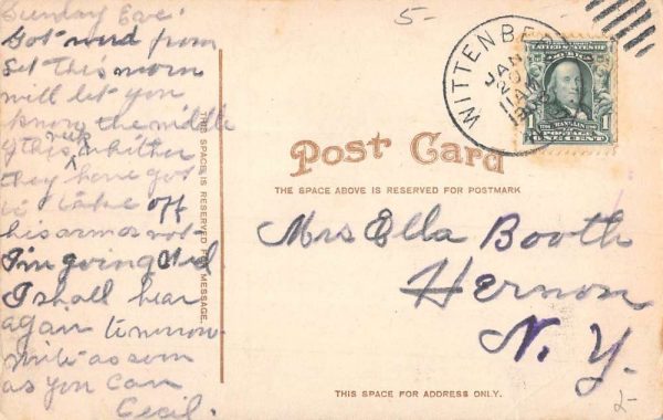 Wittenberg Wisconsin High School Street View Antique Postcard K100296 - Image 2
