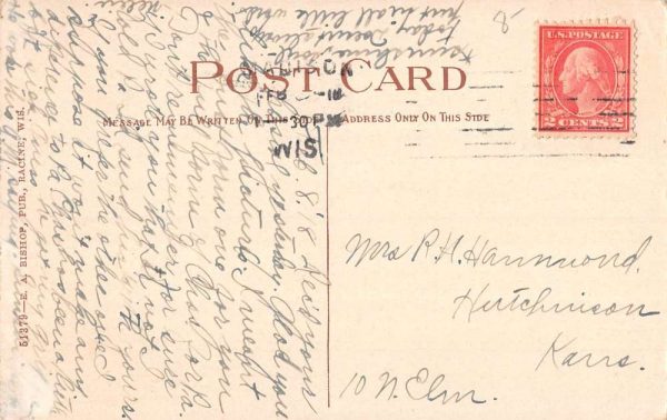 Old Belmont Wisconsin First Law Building Street View Antique Postcard K100305 - Image 2