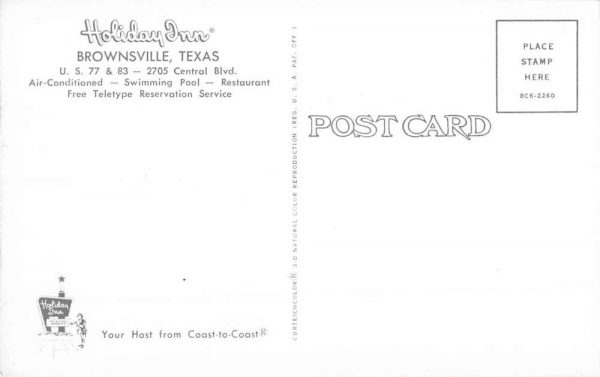 Brownsville Texas Holiday Inn Street View Vintage Postcard K100314 - Image 2