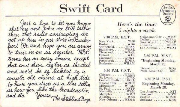 Stebbins Boys John and Esley NBC Radio Advertising Antique Postcard J78050 - Image 2