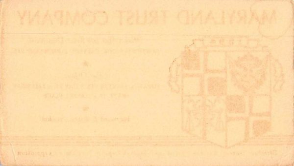 Baltimore Maryland Trust Company Antique Non-Postcard Back J78060 - Image 2