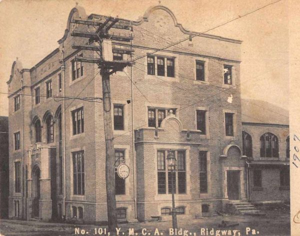Ridgway Pennsylvania YMCA Building Exterior Antique Postcard J78089