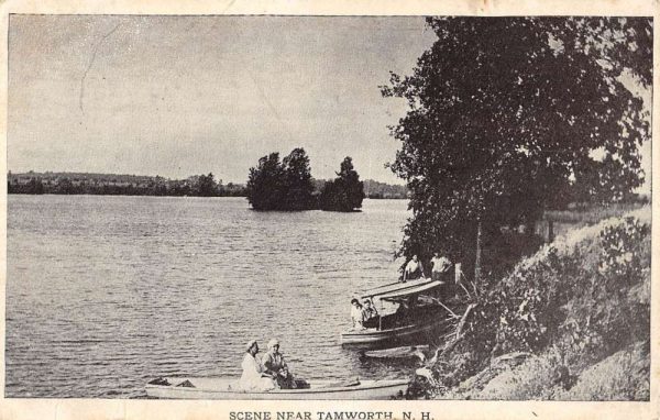 Tamworth New Hampshire Row Boat Waterfront Antique Postcard K100320