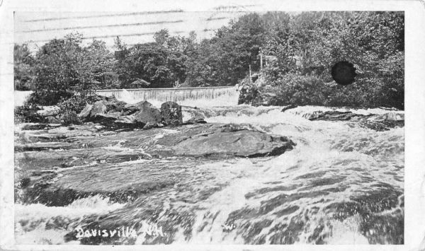 Davisville New Hampshire Waterfalls Scenic Antique Postcard K100366