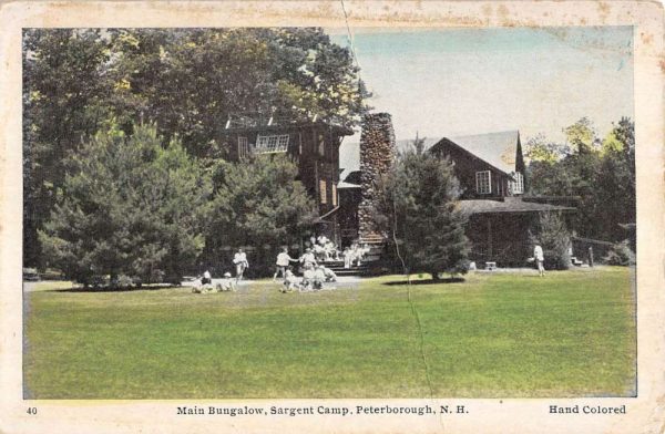 Peterborough New Hampshire Sargeant Camp Main Bungalow Antique Postcard K100369