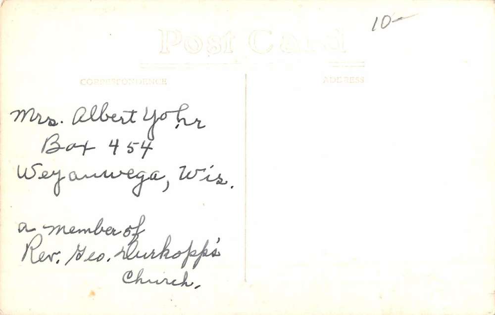 Weyauwega Wisconsin St Petri Church Real Photo Antique Postcard K100423 - Image 2