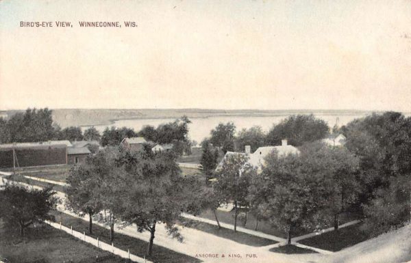 Winneconne Wisconsin Birdseye View Of City Antique Postcard K100439