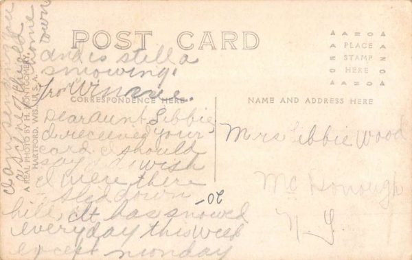 Winneconne Wisconsin Street Scene Real Photo Antique Postcard K100459 - Image 2