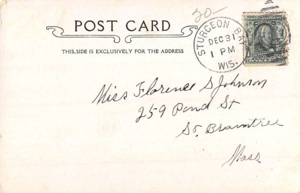 Sturgeon Bay Wisconsin St John Street Churches Antique Postcard K100462 - Image 2