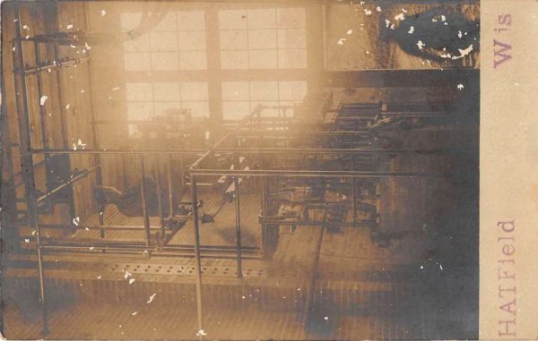 Hatfield Wisconsin Man On Pipes Real Photo Antique Postcard K100464