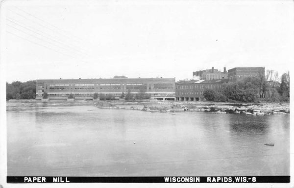 Wisconsin Rapids Wisconsin Paper Mill Real Photo Antique Postcard K100479