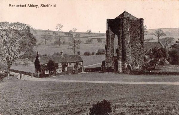 Sheffield England Beauchief Abbey Scenic View Antique Postcard J78111