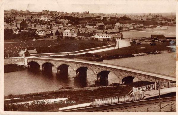 Banff England View from Hill o Doune Real Photo Antique Postcard J78145