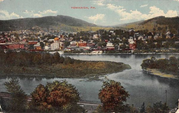 Towanda Pennsylvania Birdseye View Of City Antique Postcard K100494