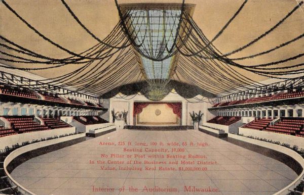 Milwaukee Wisconsin Auditorium Interior Antique Postcard K100495