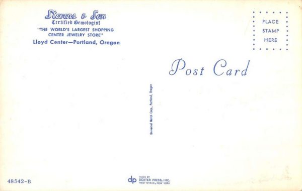 Portland Oregon Stevens And Son Jewelry Vintage Postcard K100509 - Image 2
