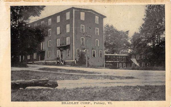 Putney Vermont Bradley Corp Street View Antique Postcard K100647