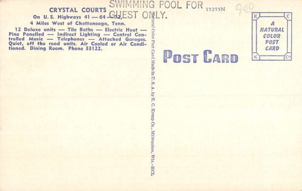 Chattanooga Tennessee Crystal Courts Multiview Antique Postcard K100743 - Image 2