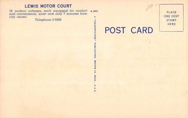 Chattanooga Tennessee Lewis Motor Court Street View Antique Postcard K100800 - Image 2