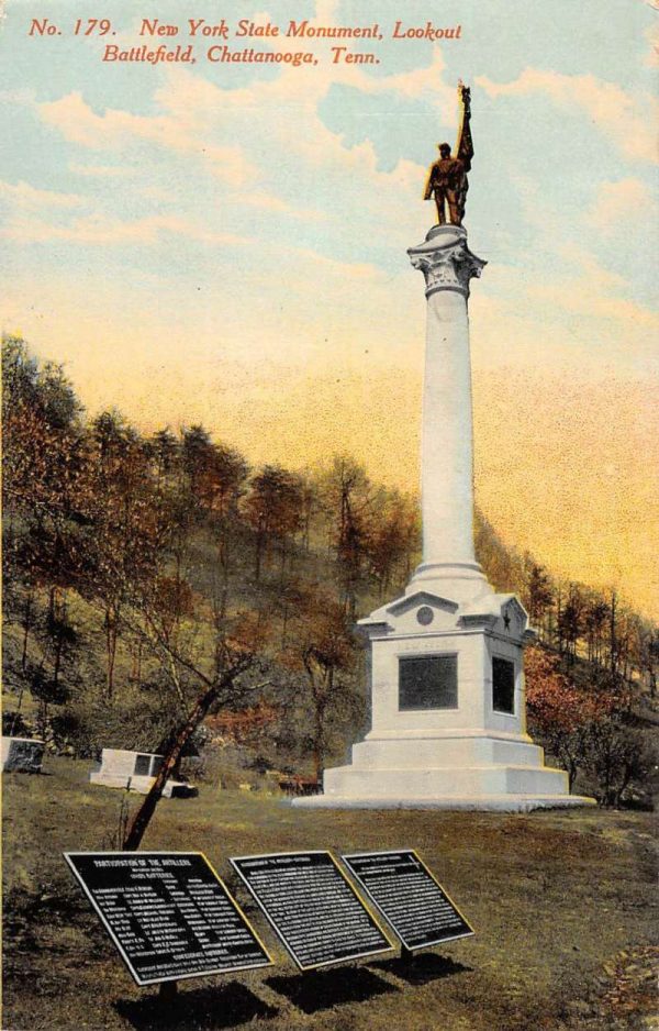 Chattanooga Tennessee Lookout Battlefield Monument Antique Postcard K100803